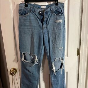 Cello Light Blue Distressed Boyfriend Jeans